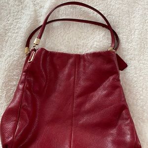 Coach red pebble leather shoulder/handbag.